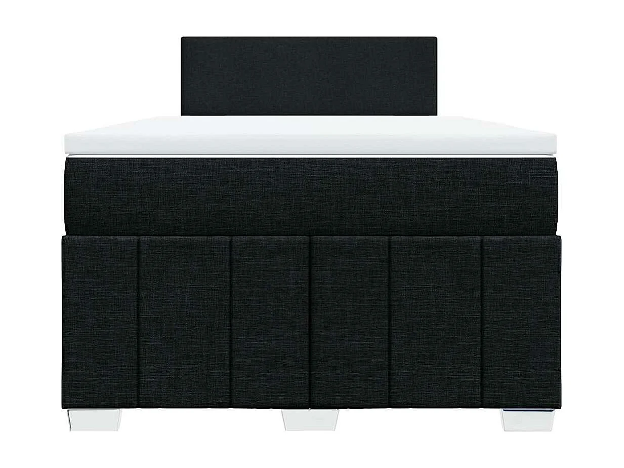 Sommier à lattes de lit avec matelas Noir 120x200 cm Tissu