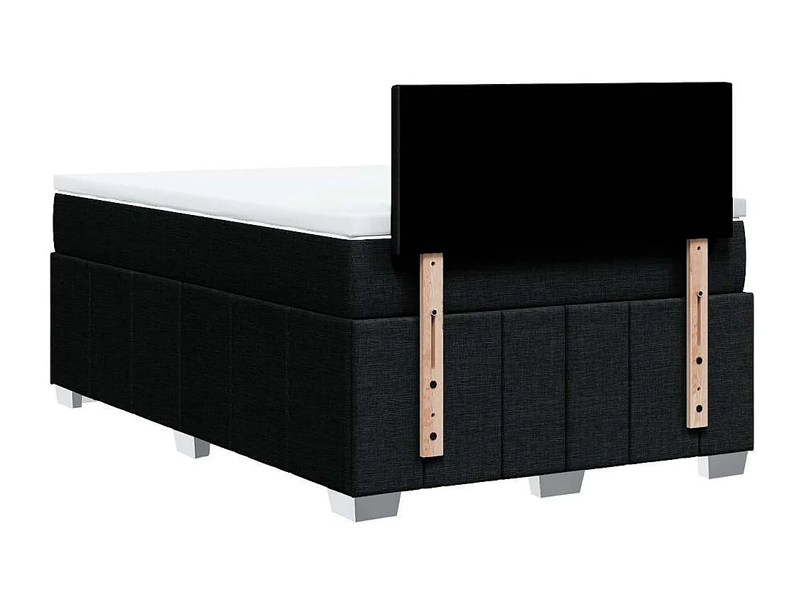 Sommier à lattes de lit avec matelas Noir 120x200 cm Tissu