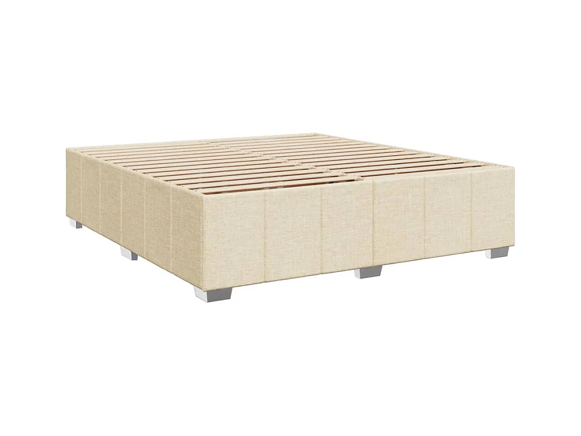 Sommier à lattes de lit avec matelas Crème 200x200 cm Tissu
