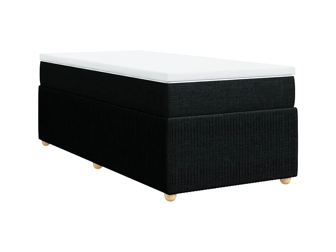 Sommier à lattes de lit avec matelas Noir 100x200 cm Tissu