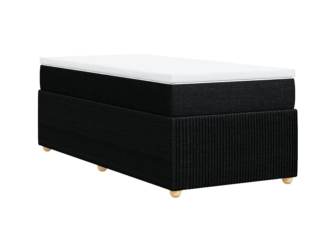 Sommier à lattes de lit avec matelas Noir 100x200 cm Tissu