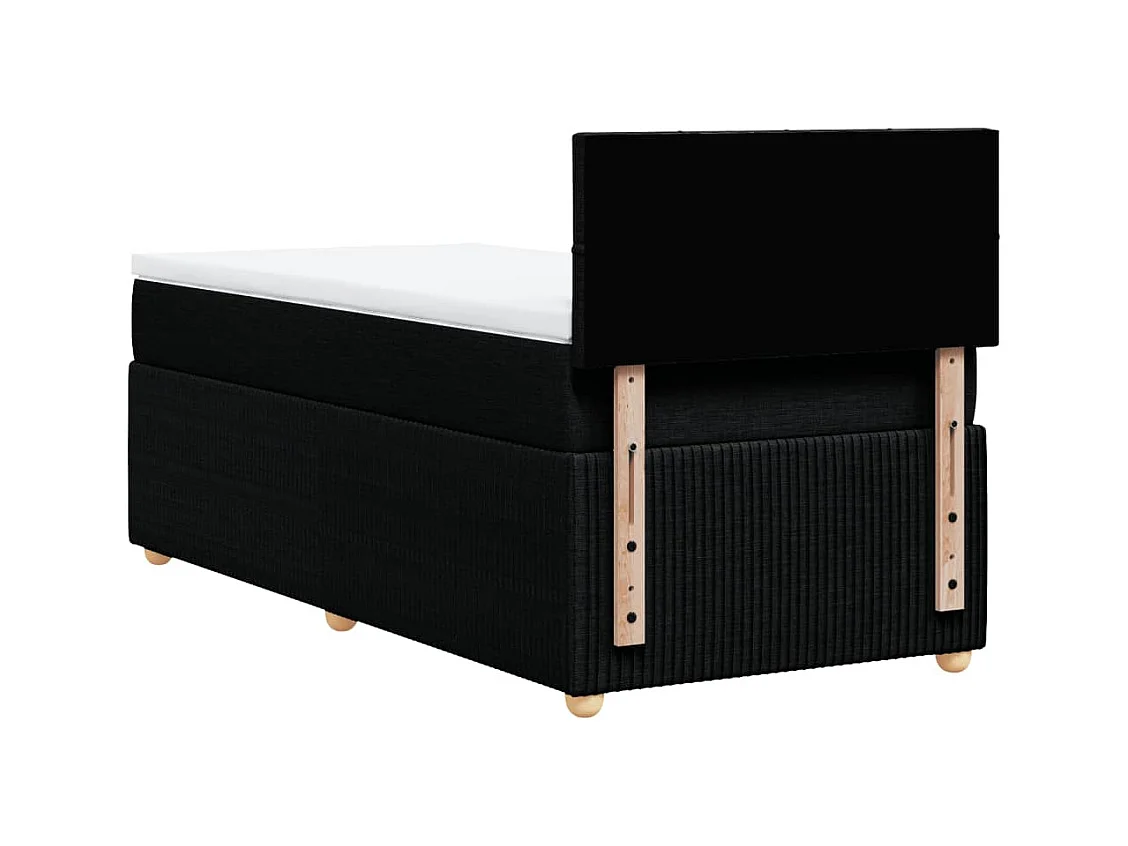 Sommier à lattes de lit avec matelas Noir 100x200 cm Tissu