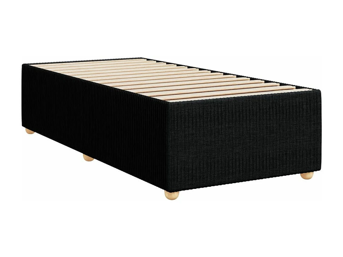 Sommier à lattes de lit avec matelas Noir 100x200 cm Tissu