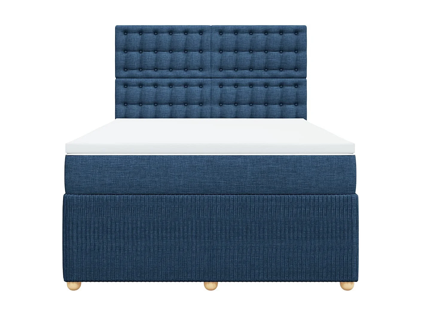 Cama com molas/colchão 160x200 cm tecido azul