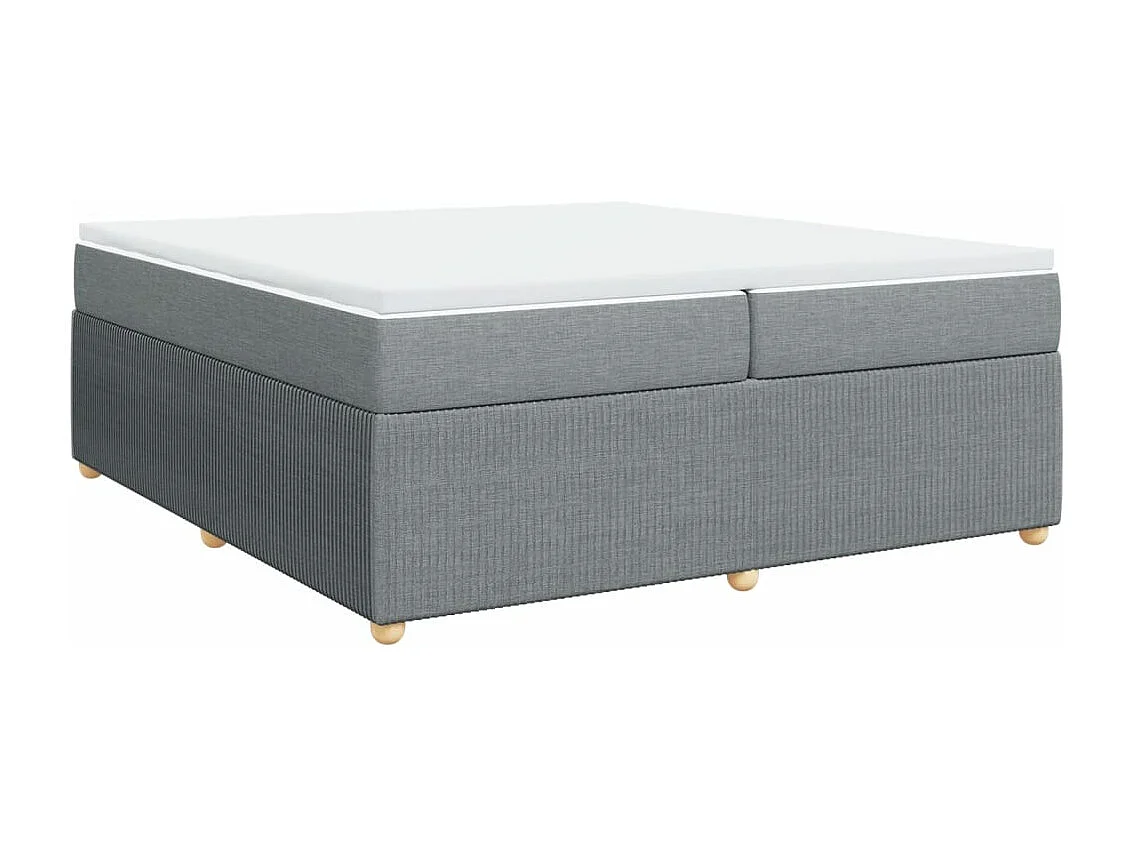 Sommier à lattes de lit avec matelas Gris clair 200x200cm Tissu