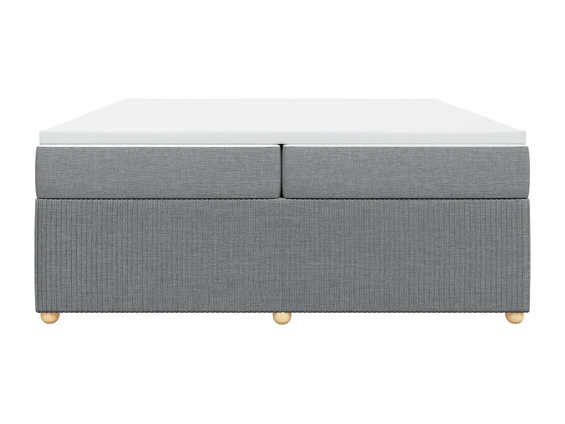 Sommier à lattes de lit avec matelas Gris clair 200x200cm Tissu