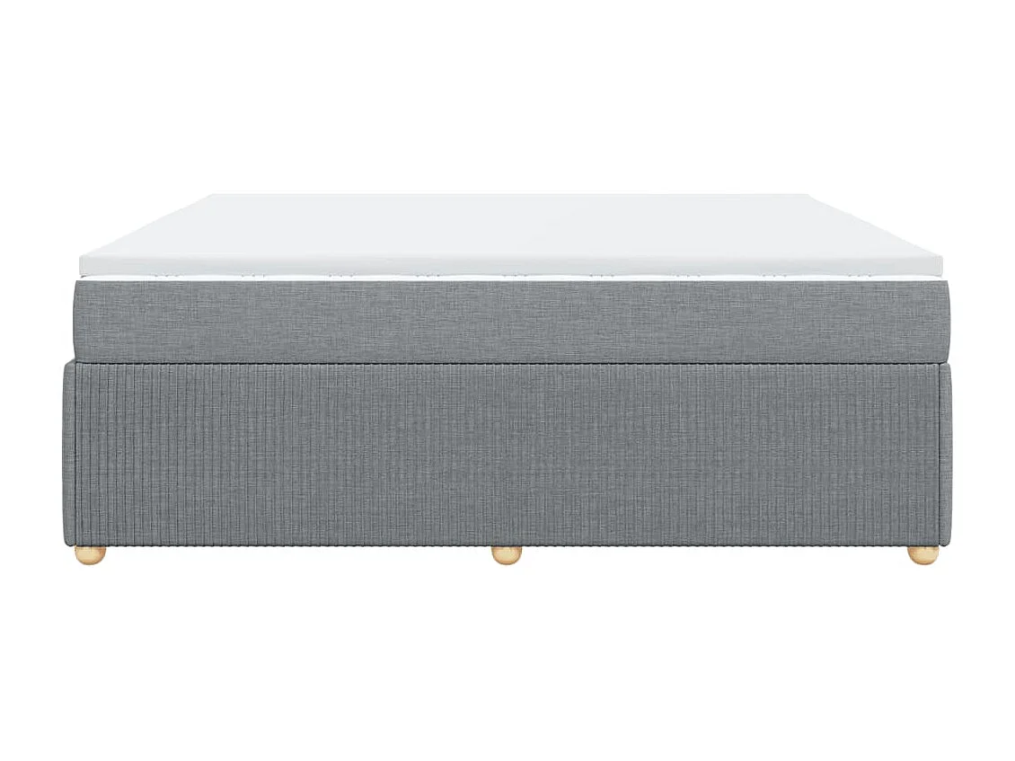 Sommier à lattes de lit avec matelas Gris clair 200x200cm Tissu
