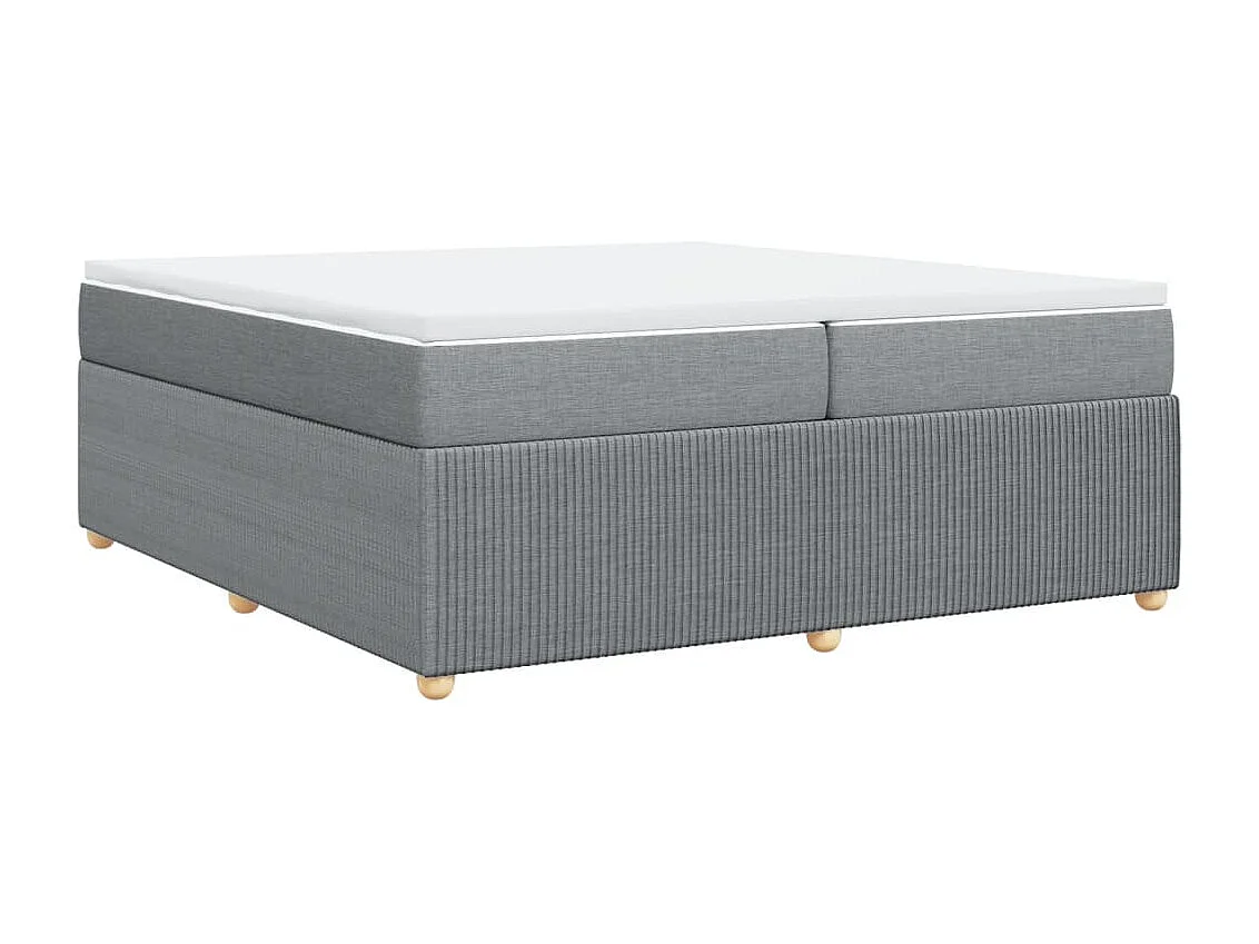 Sommier à lattes de lit avec matelas Gris clair 200x200cm Tissu