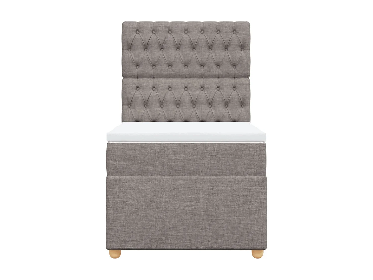 Sommier à lattes de lit avec matelas Taupe 90x200 cm Tissu