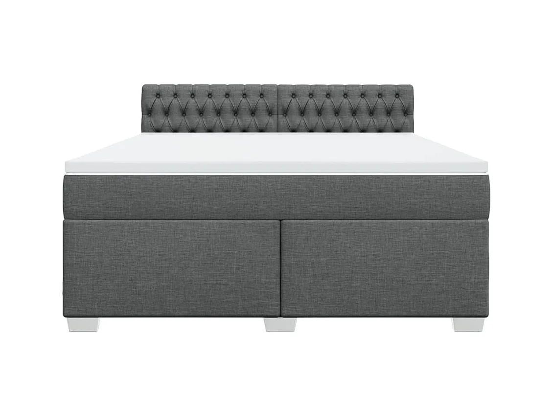 Sommier à lattes de lit avec matelas Gris foncé 180x200cm Tissu