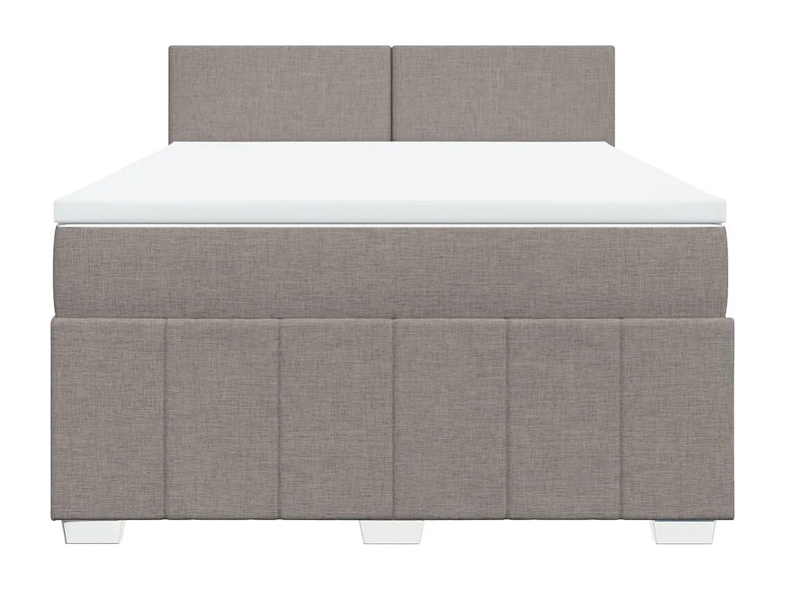 Sommier à lattes de lit avec matelas Taupe 160x200 cm Tissu