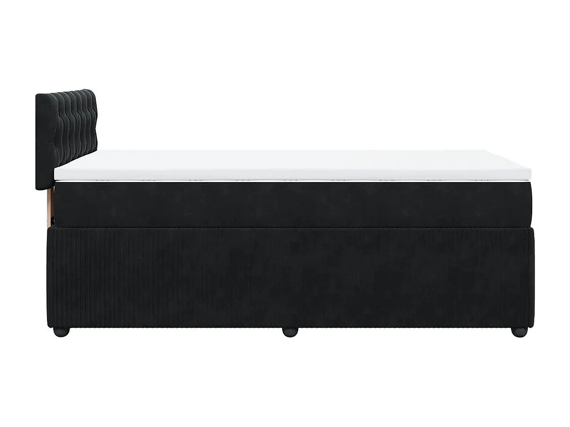 Sommier à lattes de lit avec matelas Noir 90x200 cm Velours