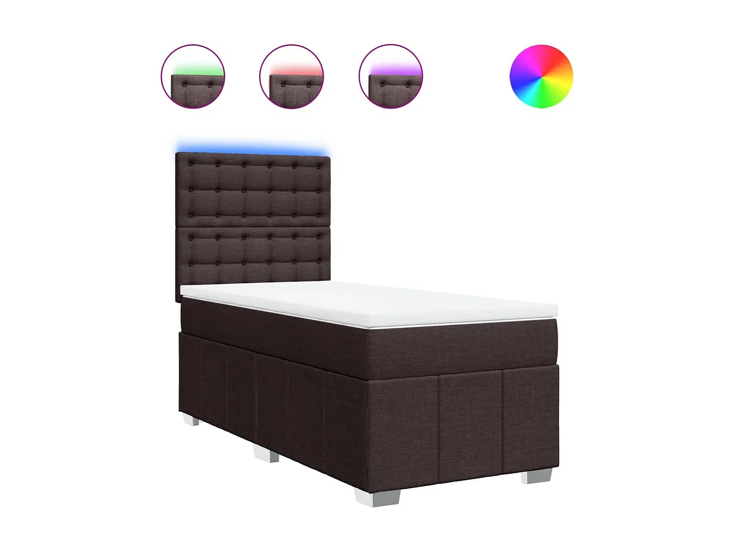 Sommier à lattes de lit avec matelas Marron foncé 80x200 cm