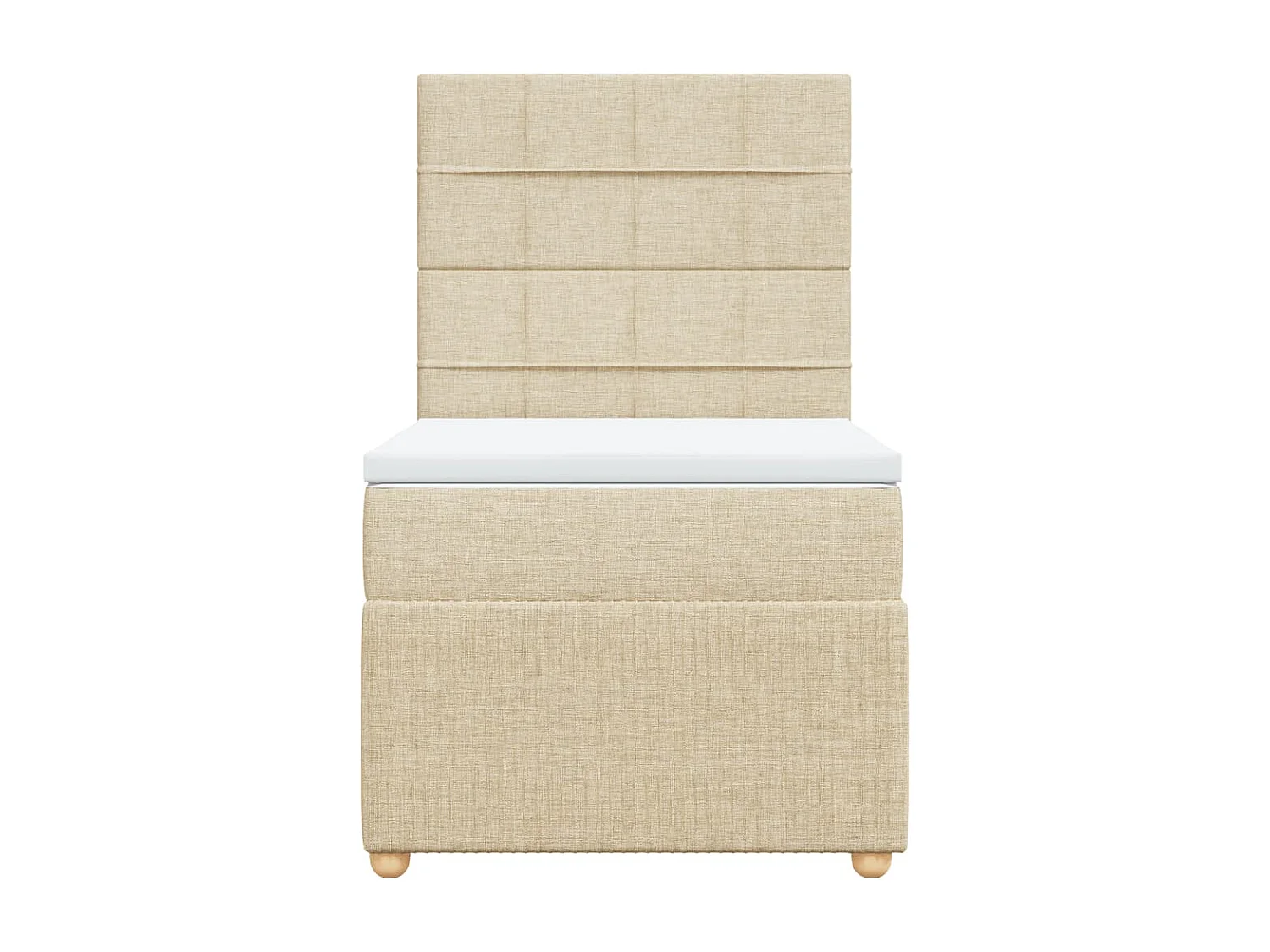 Sommier à lattes de lit avec matelas Crème 90x200 cm Tissu