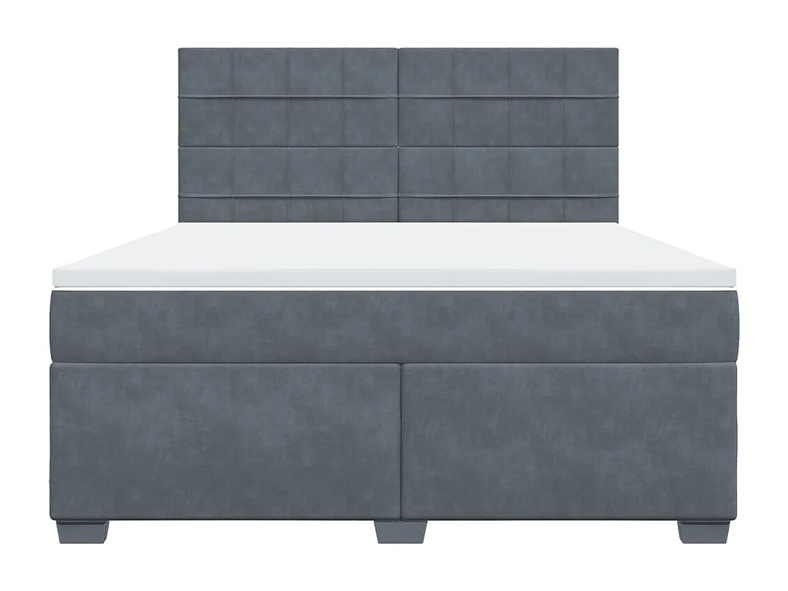 Sommier à lattes de lit et matelas Gris foncé 180x200cm Velours