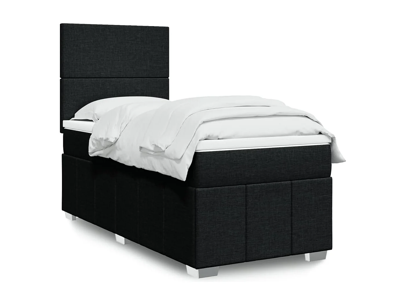 Boxspring met matras stof zwart 90x190 cm