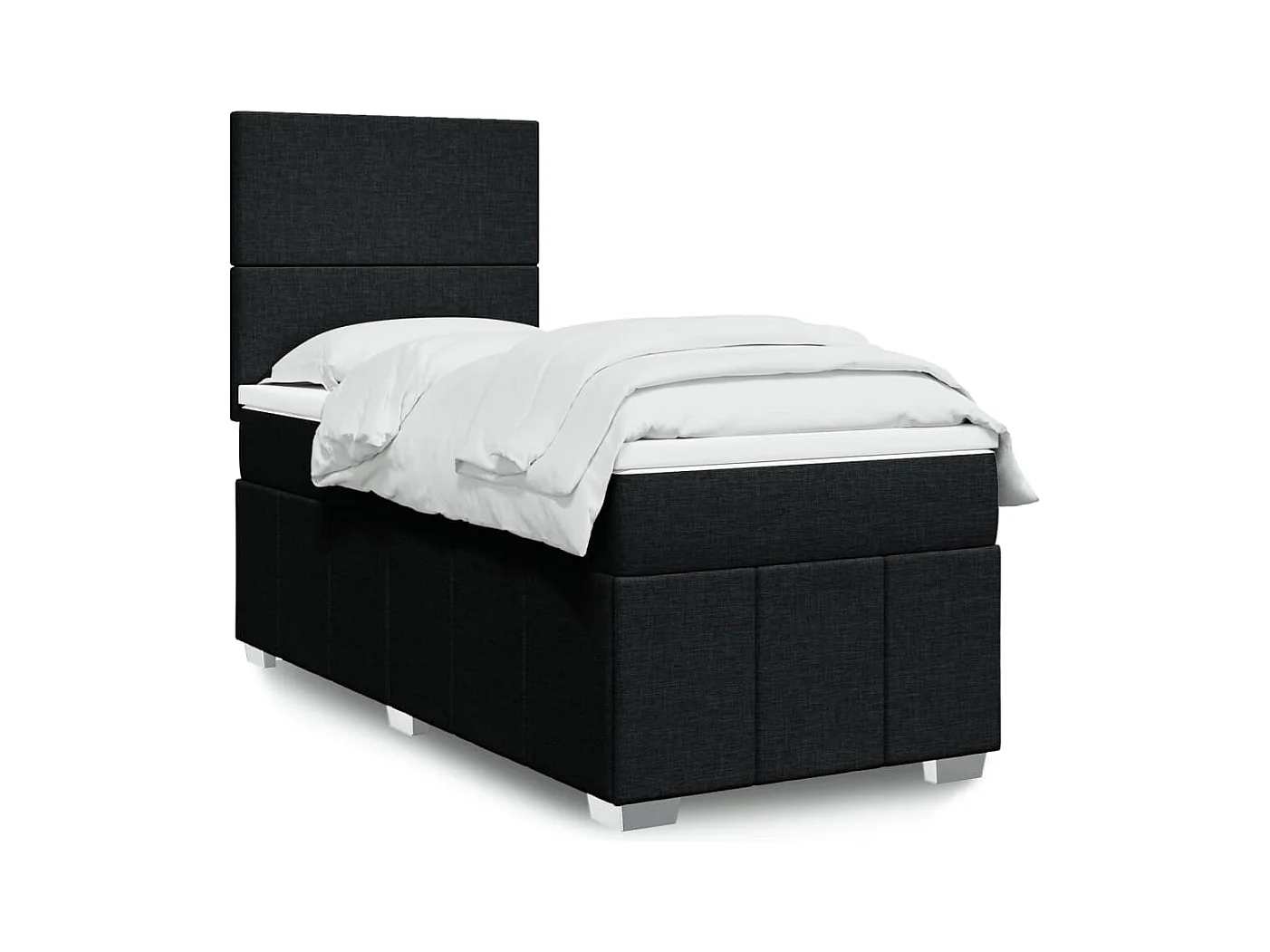 Sommier à lattes de lit avec matelas Noir 90x190 cm Tissu