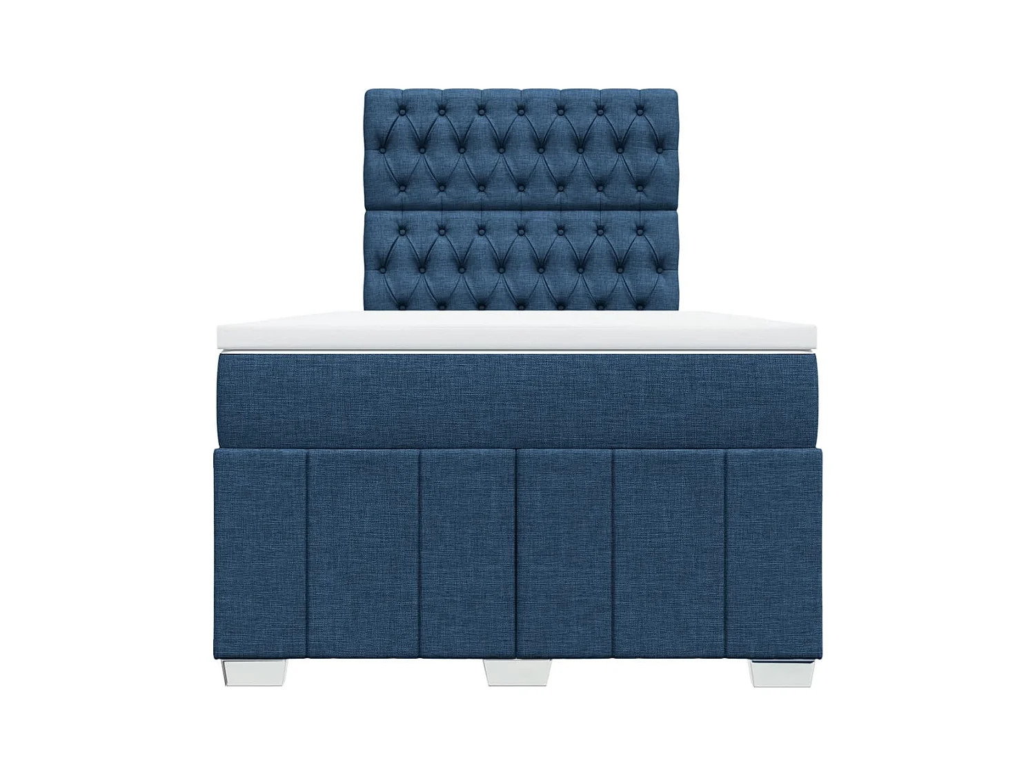 Cama boxspring com colchão 120x190 cm tecido azul