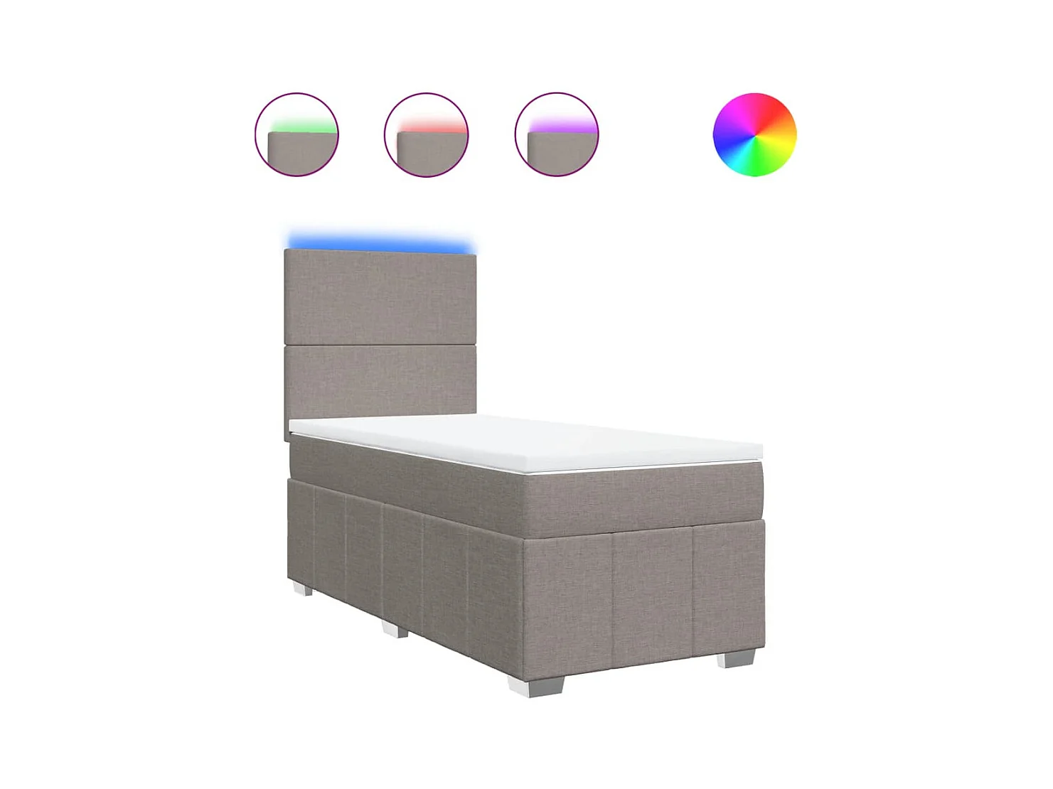 Sommier à lattes de lit avec matelas Taupe 80x200 cm Tissu