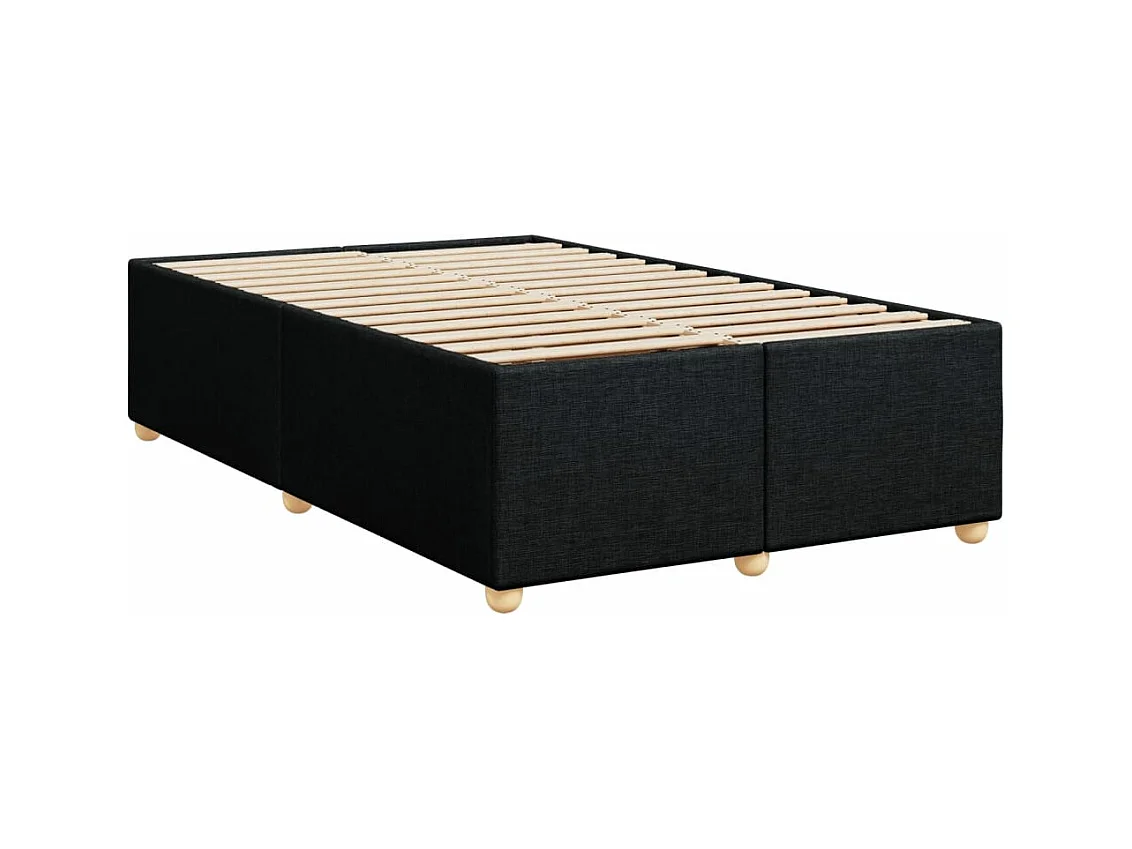 Sommier à lattes de lit avec matelas Noir 120x200 cm Tissu