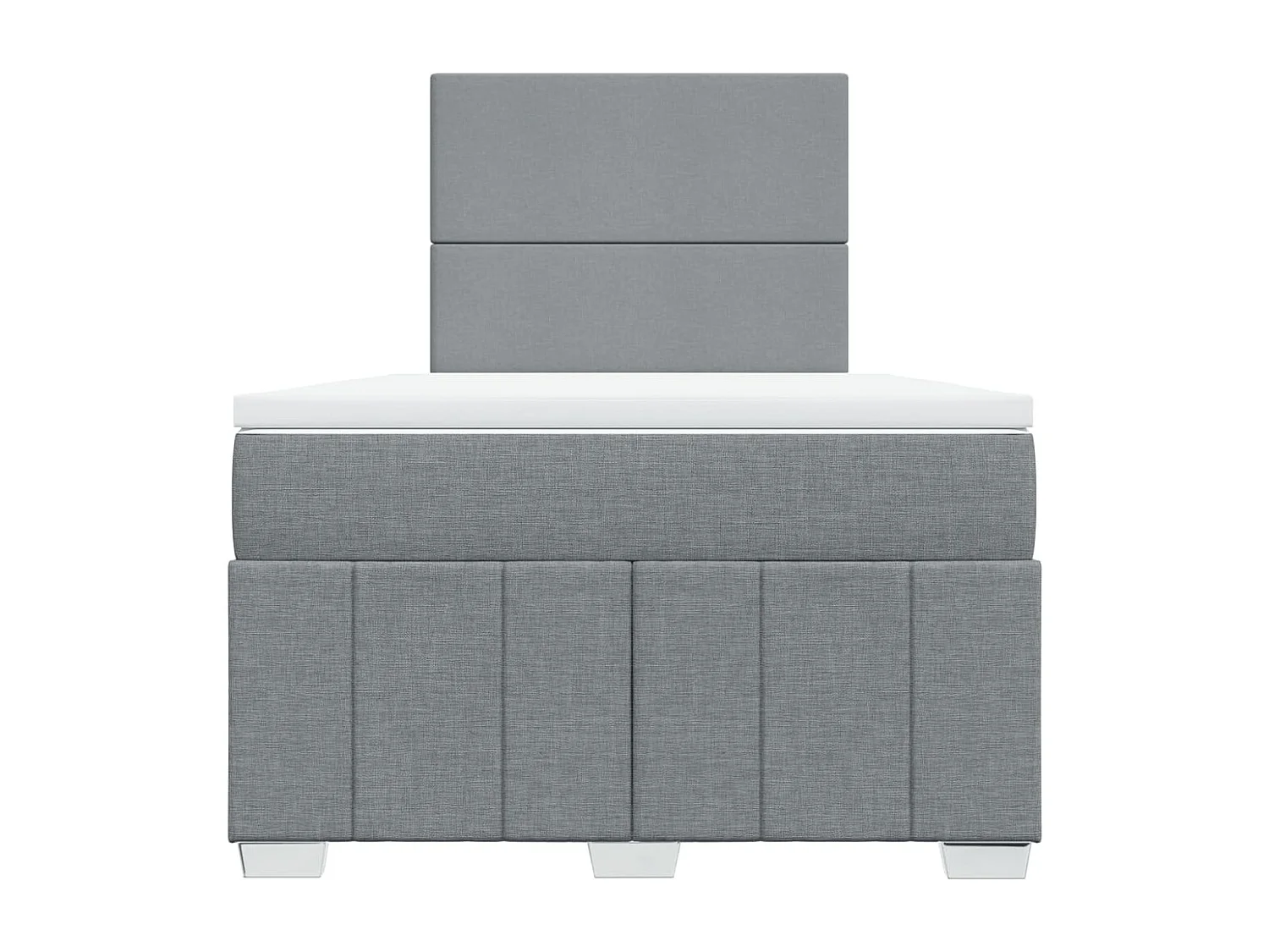 Cama box spring con colchón tela gris claro 120x200 cm