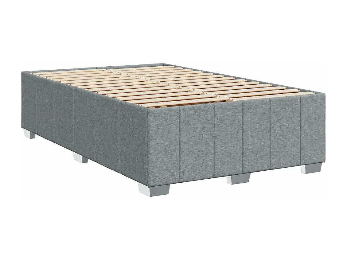 Cama box spring con colchón tela gris claro 120x200 cm