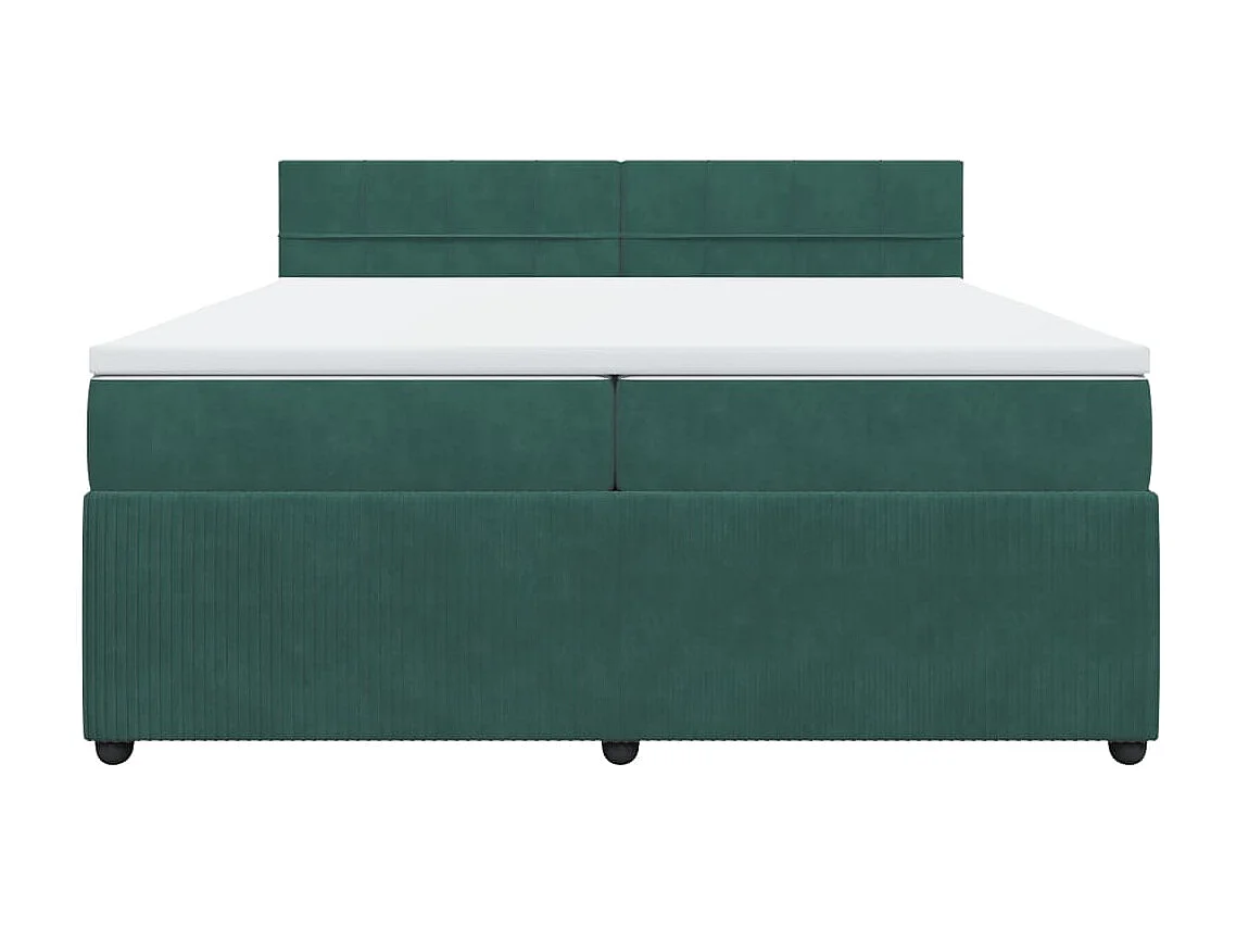 Sommier à lattes de lit et matelas Vert foncé 200x200cm Velours