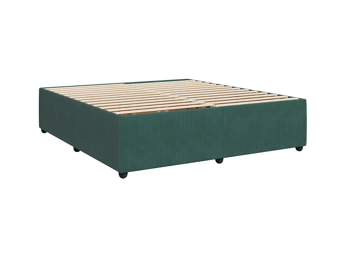 Sommier à lattes de lit et matelas Vert foncé 200x200cm Velours
