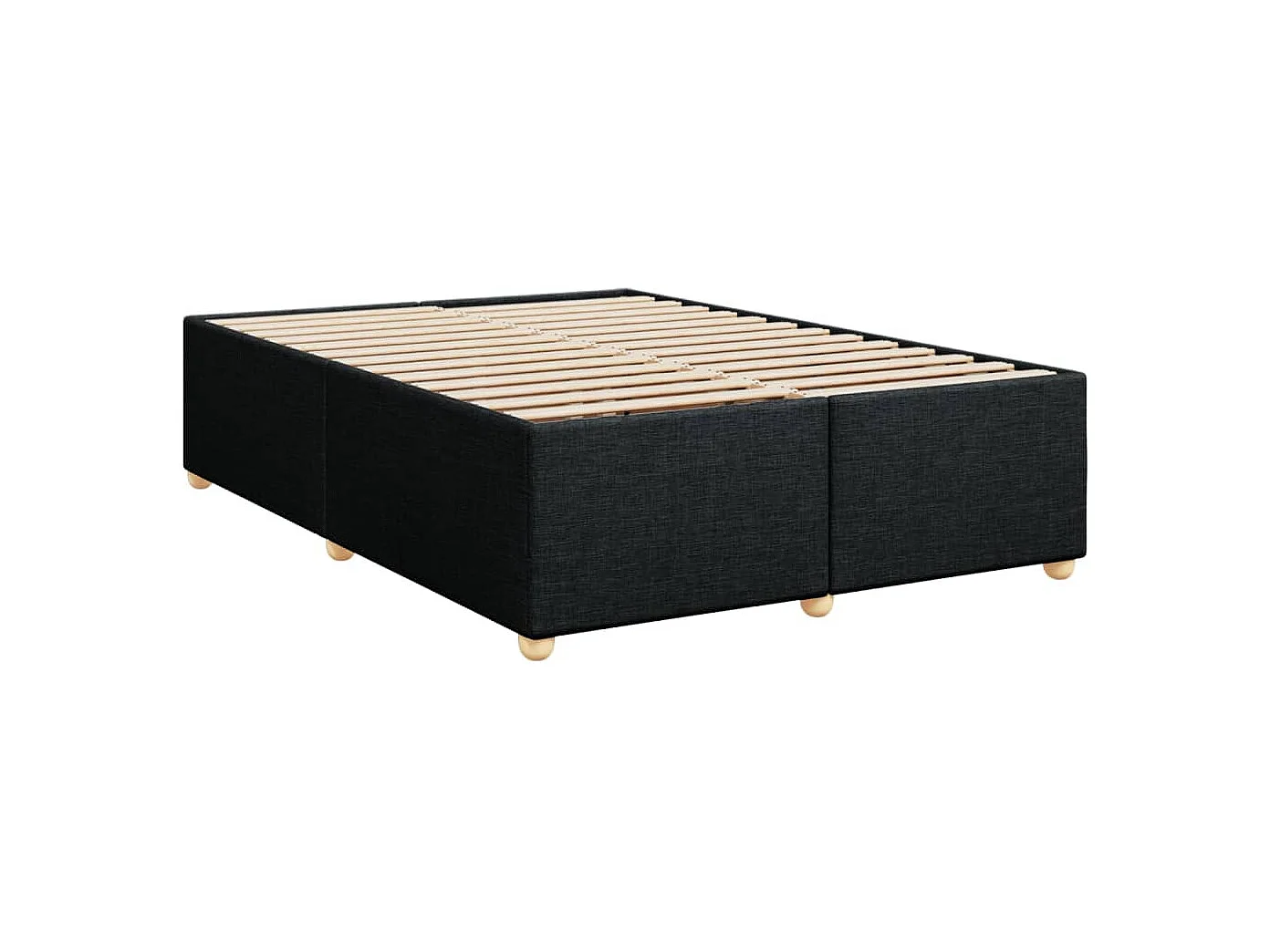 Sommier à lattes de lit avec matelas Noir 140x190 cm Tissu