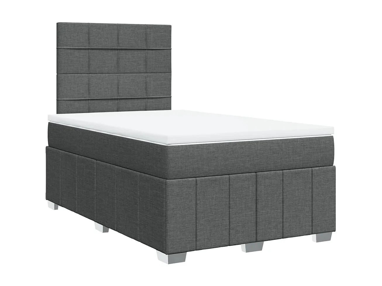 Cama boxspring com colchão 120x190 cm tecido cinzento-escuro