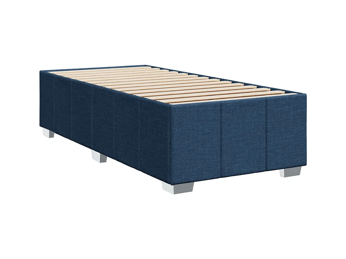 Sommier à lattes de lit avec matelas Bleu 90x200 cm Tissu