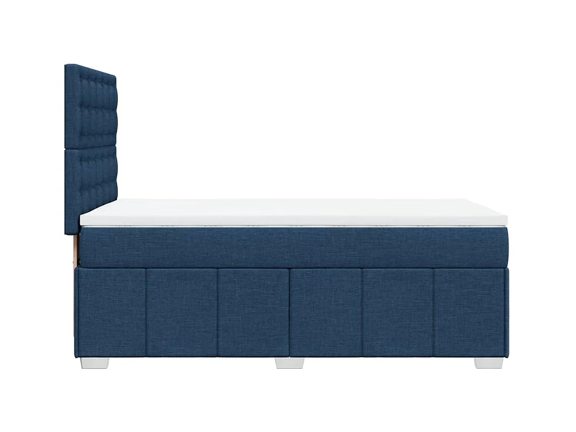 Cama com molas/colchão 90x200 cm tecido azul