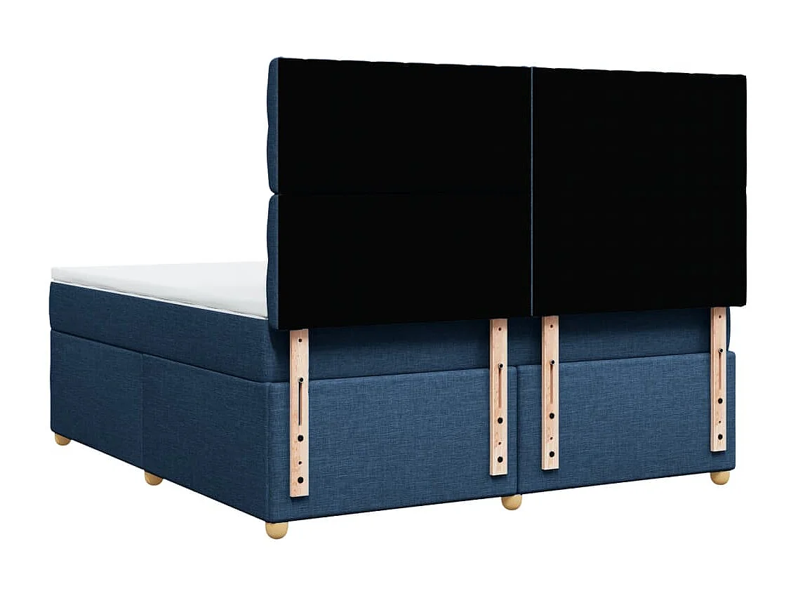 Sommier à lattes de lit avec matelas Bleu 180x200 cm Tissu