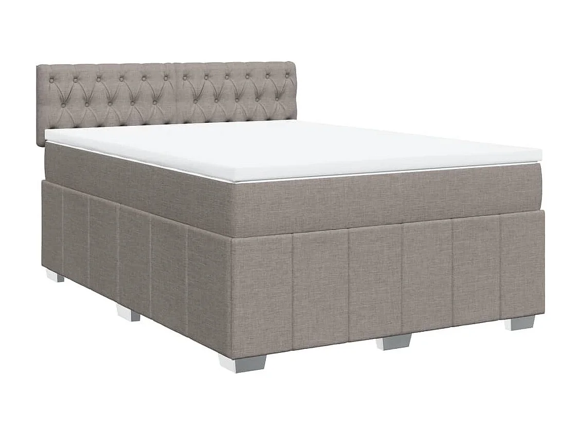 Sommier à lattes de lit avec matelas Taupe 140x190 cm Tissu