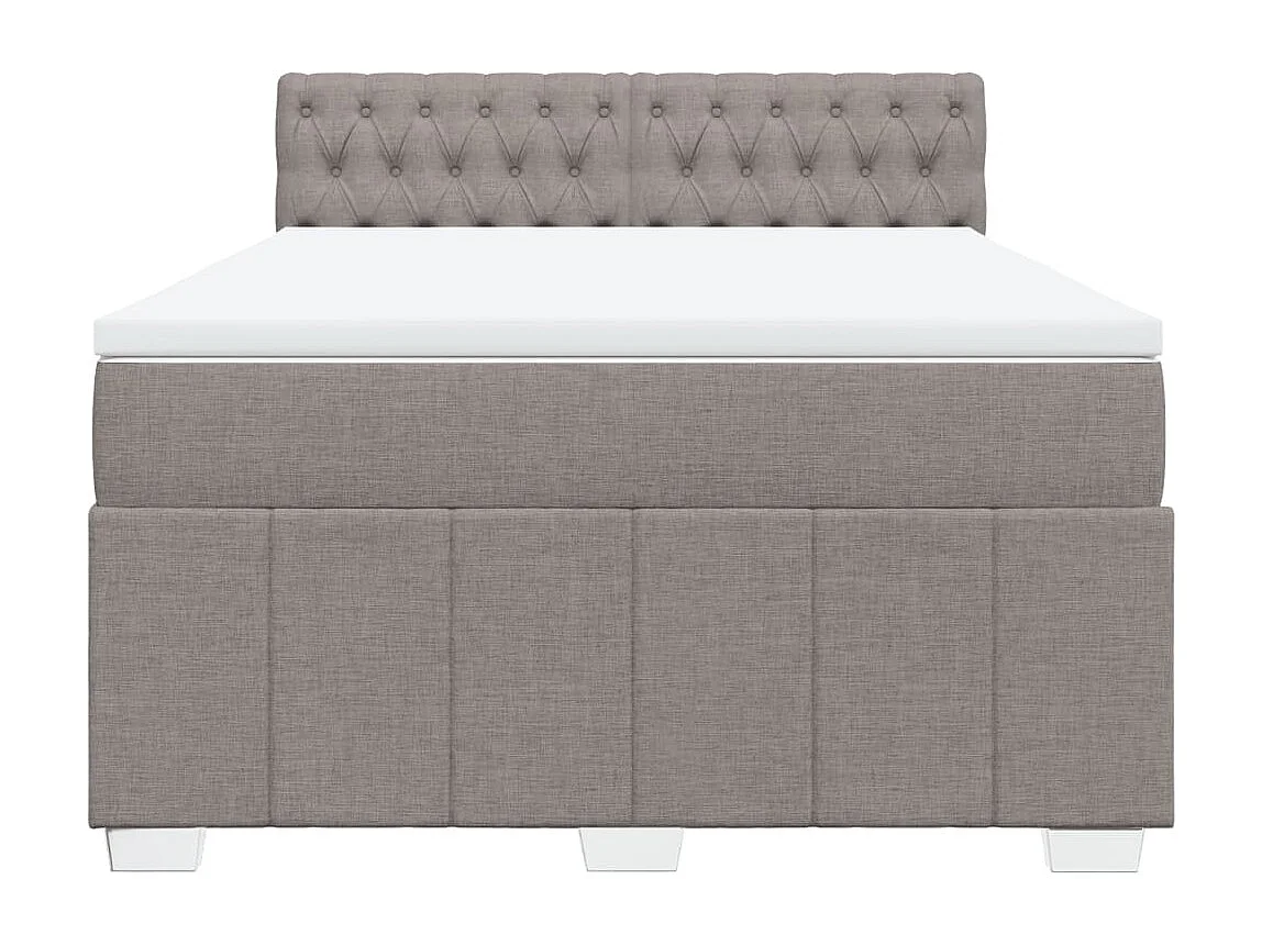 Sommier à lattes de lit avec matelas Taupe 140x190 cm Tissu