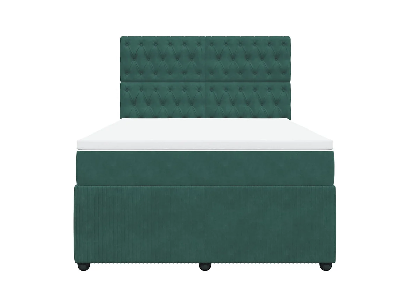 Sommier à lattes de lit et matelas Vert foncé 140x200cm Velours