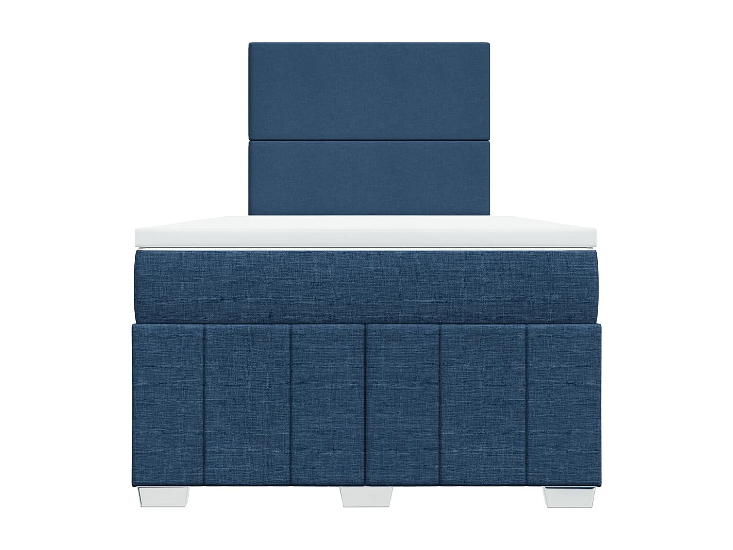 Cama box spring con colchón tela azul 120x190 cm