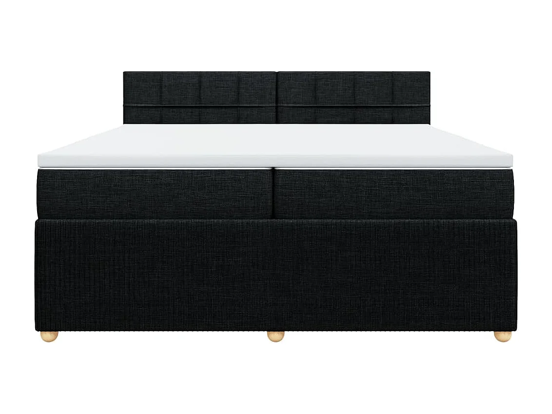 Sommier à lattes de lit avec matelas Noir 200x200 cm Tissu