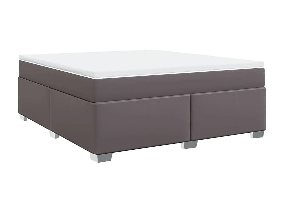 Sommier à lattes de lit avec matelas Gris 180x200 cm Similicuir