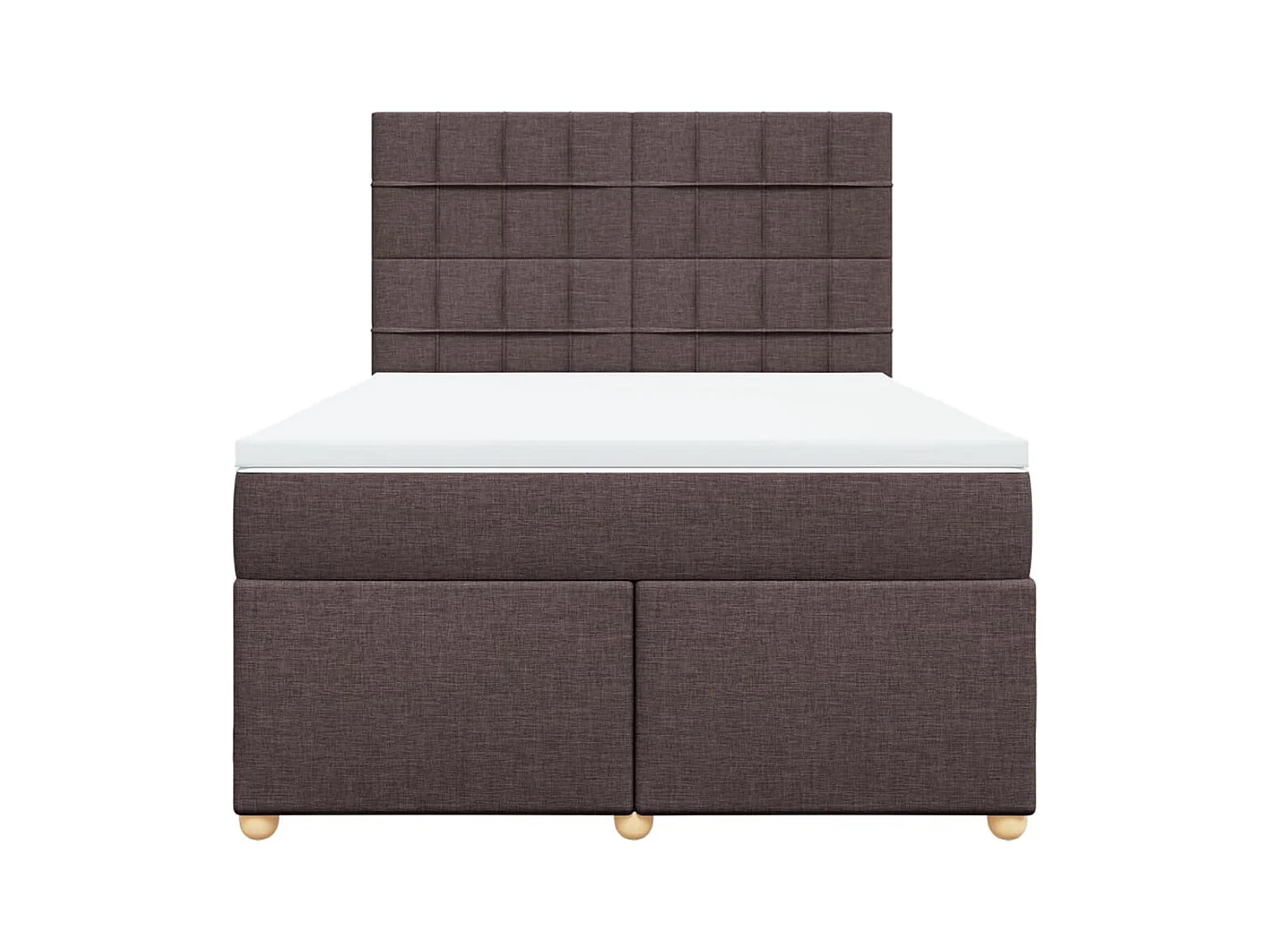 Cama com molas/colchão 140x200 cm tecido castanho-escuro