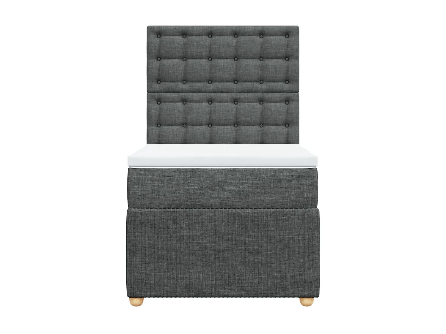 Sommier à lattes de lit avec matelas Gris foncé 100x200cm Tissu