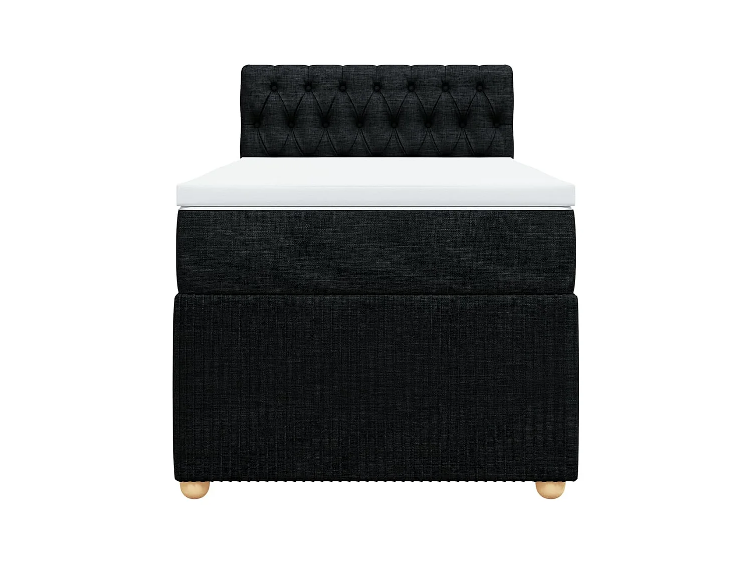 Cama com molas/colchão 80x200 cm tecido preto