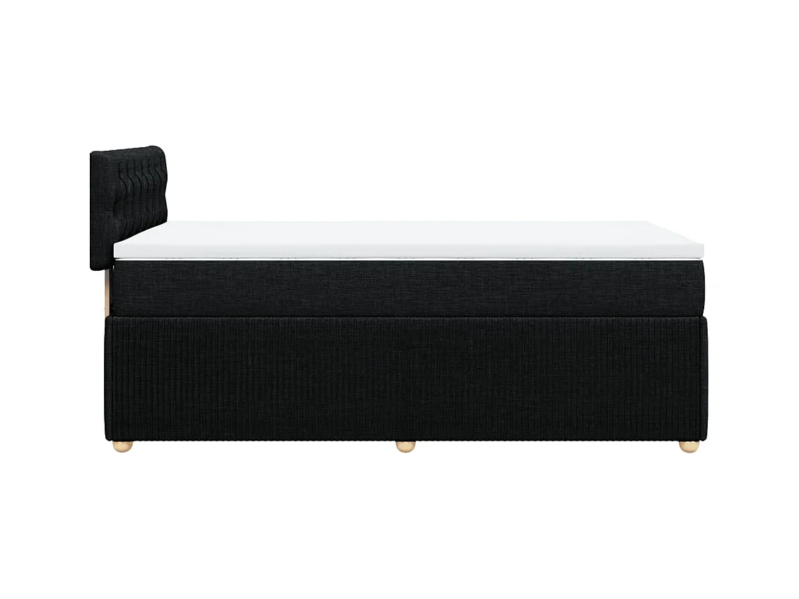 Cama com molas/colchão 80x200 cm tecido preto