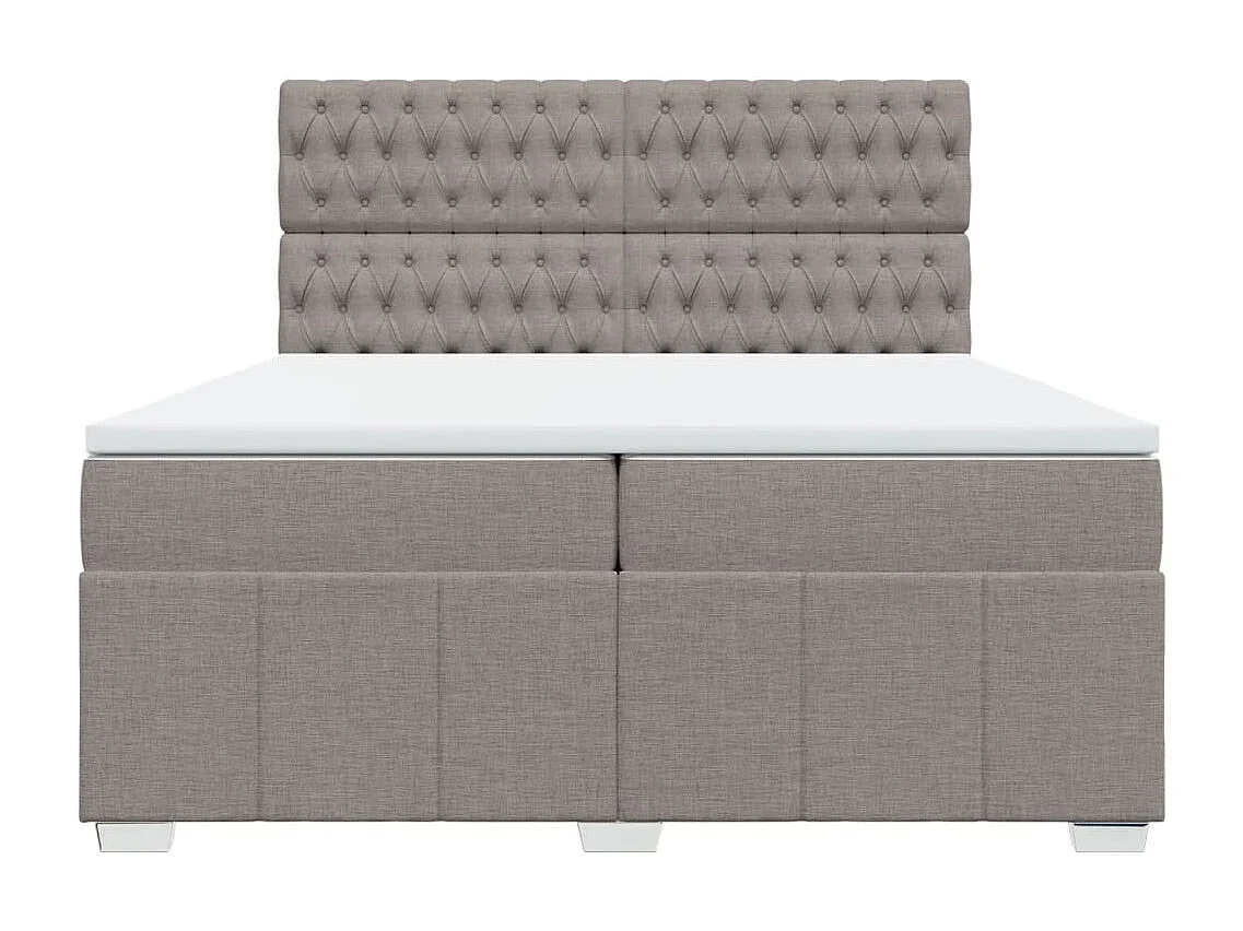 Sommier à lattes de lit avec matelas Taupe 200x200 cm Tissu