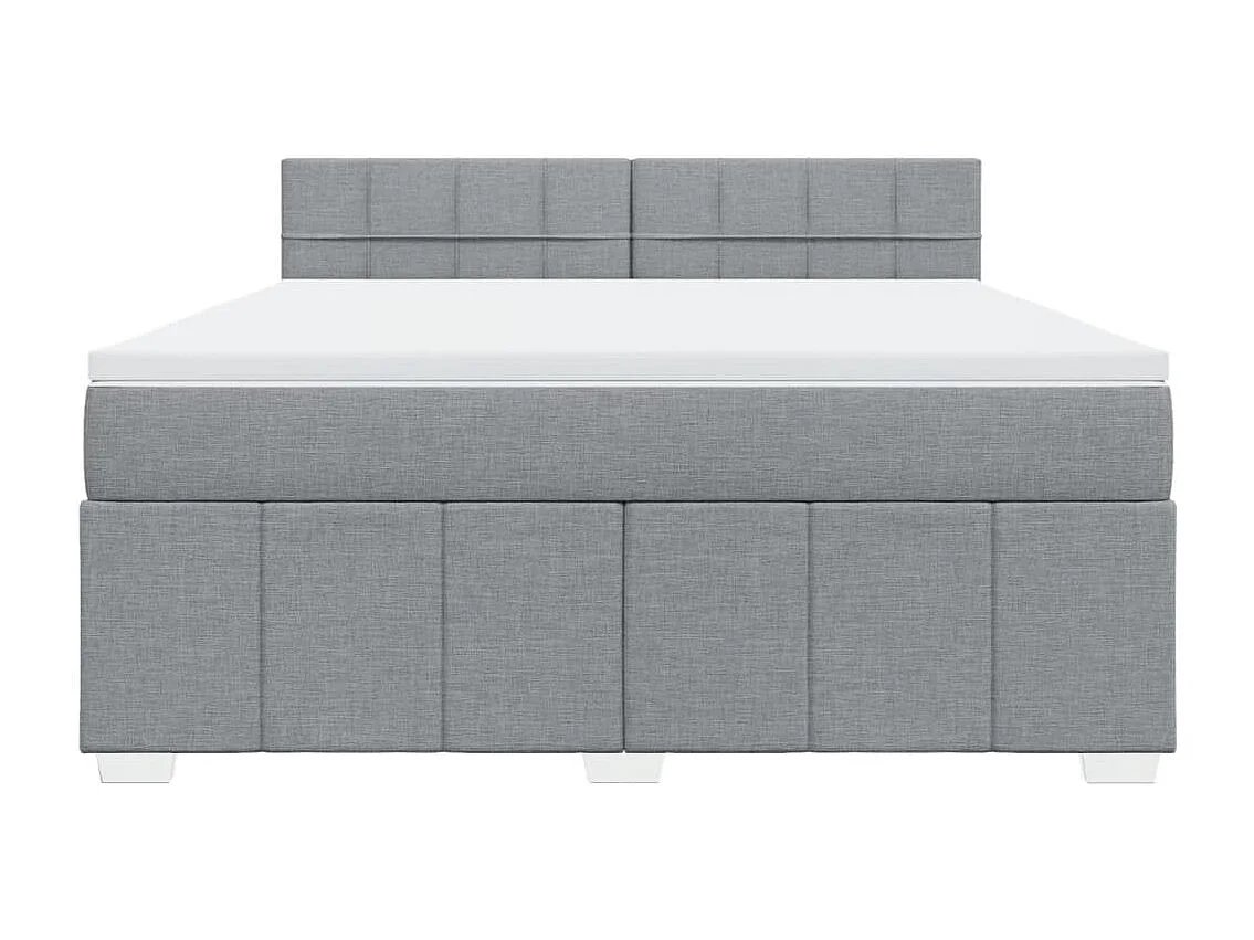 Boxspring met matras stof lichtgrijs 180x200 cm