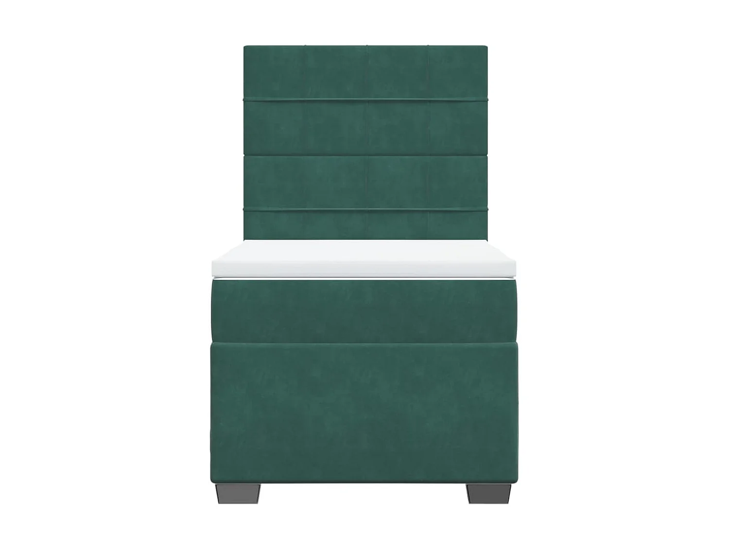 Cama com molas/colchão 90x200 cm veludo verde-escuro