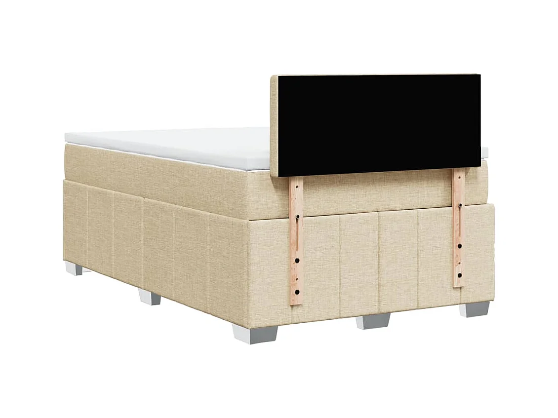 Cama boxspring com colchão 120x190 cm tecido cor creme