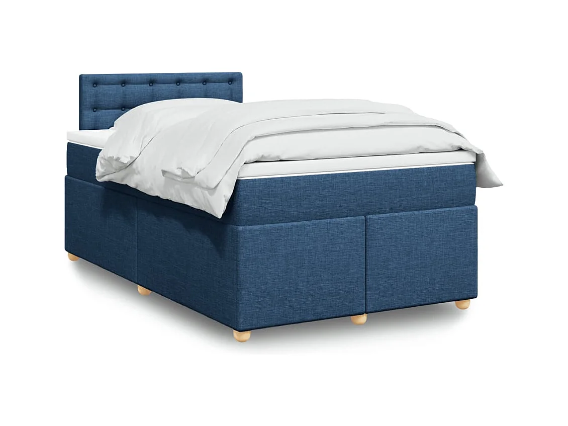 Boxspring met matras stof blauw 120x190 cm