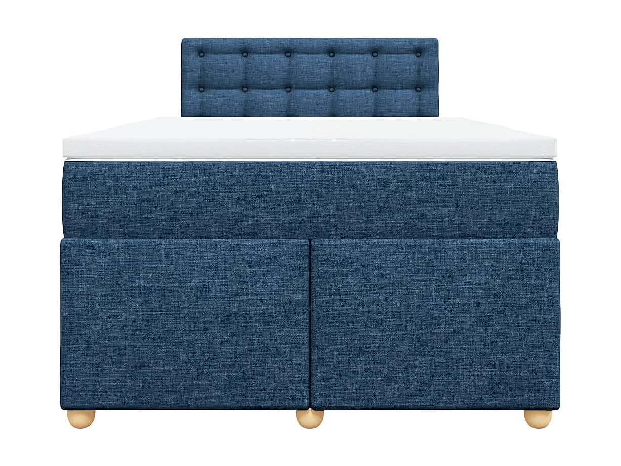 Cama boxspring com colchão 120x190 cm tecido azul