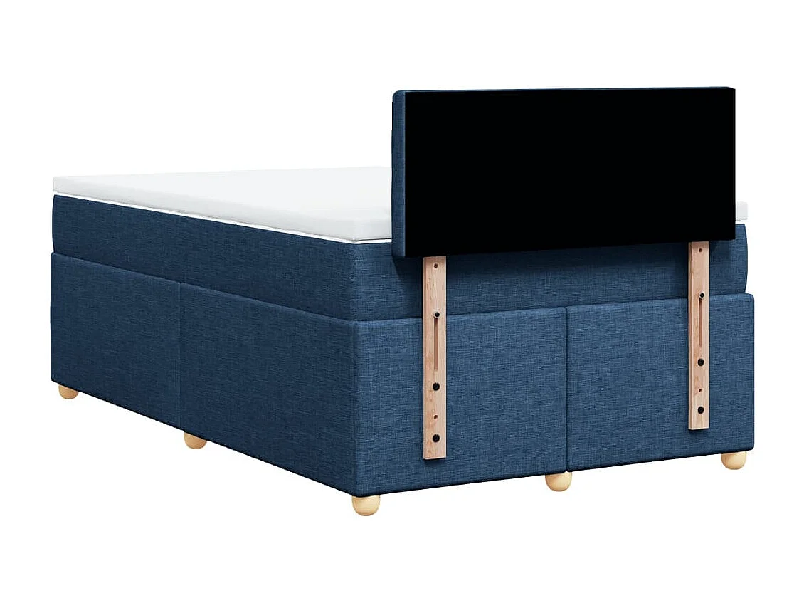 Cama boxspring com colchão 120x190 cm tecido azul